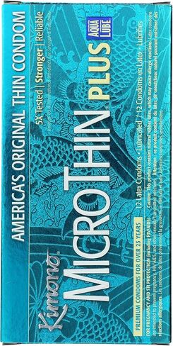 Kimono MicroThin Condoms - Premium Lubricated Natural Latex Condoms, Thinnest Condoms, Vegan-Friendly, No Latex Odor - Thin, Strong, and Extra Sensitive - Pack of 3 in Saudi Arabia