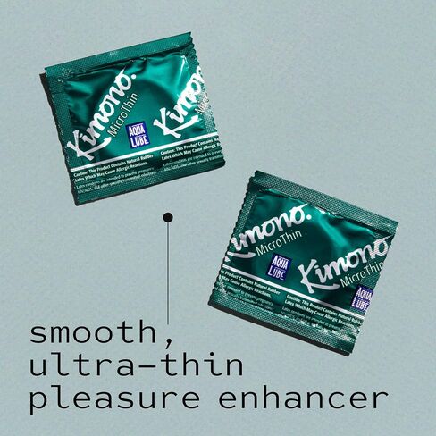 Kimono MicroThin Condoms - Premium Lubricated Natural Latex Condoms, Thinnest Condoms, Vegan-Friendly, No Latex Odor - Thin, Strong, and Extra Sensitive - Pack of 3 in Saudi Arabia
