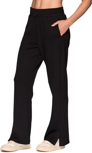 RBX Active Women's Sweatpants Lightweight Scuba Fabric Wide Leg Pants with Pockets, Yoga Pants with Bungee Cord Waistband in Saudi Arabia