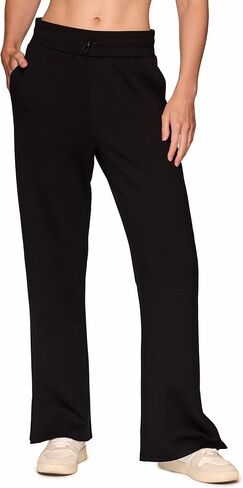 RBX Active Women's Sweatpants Lightweight Scuba Fabric Wide Leg Pants with Pockets, Yoga Pants with Bungee Cord Waistband in Saudi Arabia