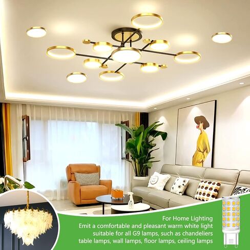 G9 LED Bulb, 6W Warm White 3000K G9 LED Light Bulbs,Equivalent 50W 60W Halogen Bulbs,No-Flicker Non-Dimmable,for Chandelier Home Lighting,6 Pack in Saudi Arabia