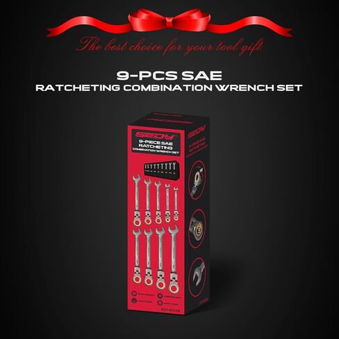 SEDY طقم مفاتيح ربط برأس مرن مكون من 9 قطع متري 8-19 مم ممتاز 72 أسنان مطلي بالنيكل والفاناديوم الكروم مع حقيبة منظمة in Kuwait