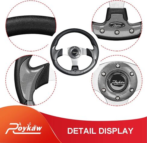 عجلة قيادة عربة الجولف الكلاسيكية من ألياف الكربون من Roykaw متوافقة مع EZGO TXT/RXV، Club Car DS/Precedent/Tempo، Yamaha ومعظم موديلات عربة الجولف، مقبض من البولي يوريثين in Saudi Arabia