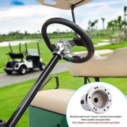 عجلة قيادة عربة الجولف الكلاسيكية من ألياف الكربون من Roykaw متوافقة مع EZGO TXT/RXV، Club Car DS/Precedent/Tempo، Yamaha ومعظم موديلات عربة الجولف، مقبض من البولي يوريثين in Saudi Arabia