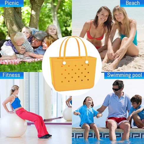 X-Large Beach Rubber Bag Waterproof Washable Handbag Durable Modern Travel Tote Bag Sports Beach Groceries Pool Travel (Lake Green1) in Saudi Arabia