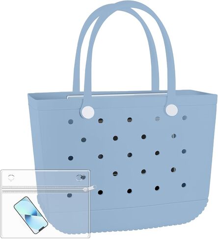 X-Large Beach Rubber Bag Waterproof Washable Handbag Durable Modern Travel Tote Bag Sports Beach Groceries Pool Travel (Lake Green1) in Saudi Arabia