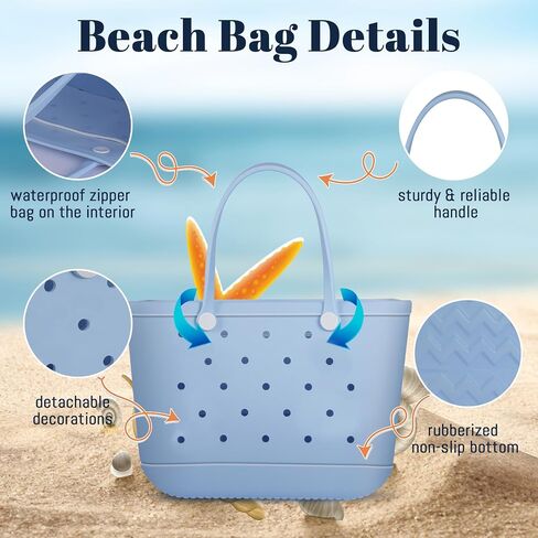 X-Large Beach Rubber Bag Waterproof Washable Handbag Durable Modern Travel Tote Bag Sports Beach Groceries Pool Travel (Lake Green1) in Saudi Arabia
