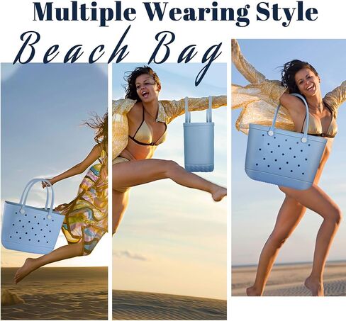 X-Large Beach Rubber Bag Waterproof Washable Handbag Durable Modern Travel Tote Bag Sports Beach Groceries Pool Travel (Lake Green1) in Saudi Arabia