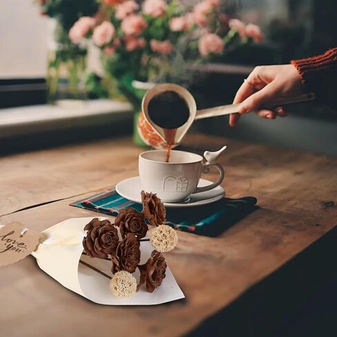 الذكرى السنوية الخامسة للزفاف من الخشب والورد وباقة الكوبية الاصطناعية، ملصق الذكرى السنوية الخامسة للزفاف من الخشب مع خيوط لهدايا الزوجين، ديكور طاولة المنزل بنفسك in Kuwait