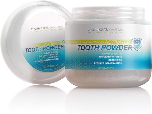 Garner's Garden Activated Tooth Powder 4 oz, Flouride Free, Remineralizes, Removes Plaque, Naturally Whitens, Deodorizes, Reduces Inflammation in Saudi Arabia