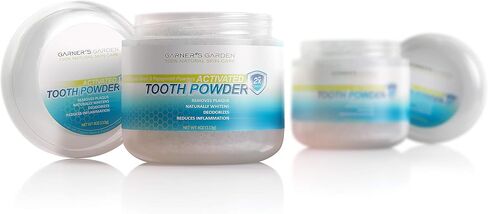 Garner's Garden Activated Tooth Powder 4 oz, Flouride Free, Remineralizes, Removes Plaque, Naturally Whitens, Deodorizes, Reduces Inflammation in Saudi Arabia