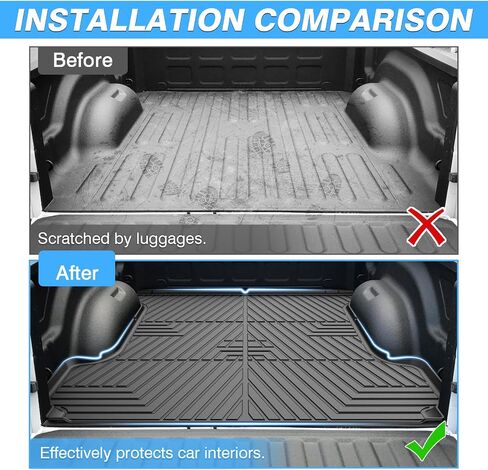 Powerty Truck Bed Mat Compatible with Nissan Frontier 2022-2024 Accessories All Weather 5 FT(5 Feet (60") Truck Bed Liner TPE Pickup Bed Mat Black in Saudi Arabia