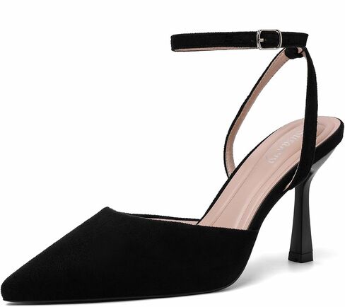 Susanny Heels for Women Stiletto Closed Pointed Toe Backless Dress Shoes High Heels Sexy Kitten Pumps Wedding Guest Party Dance Prom Dressy Comfort Shoes in Saudi Arabia