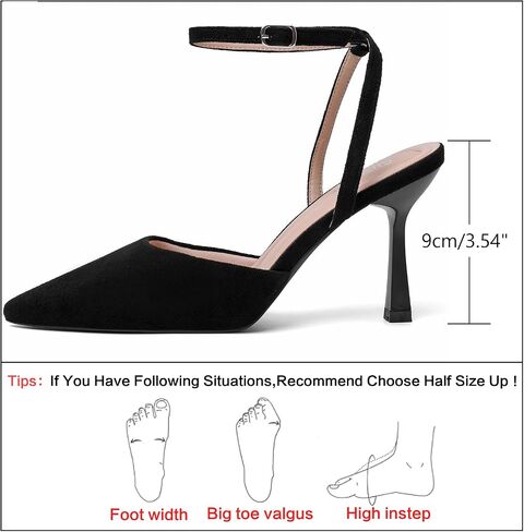 Susanny Heels for Women Stiletto Closed Pointed Toe Backless Dress Shoes High Heels Sexy Kitten Pumps Wedding Guest Party Dance Prom Dressy Comfort Shoes in Saudi Arabia