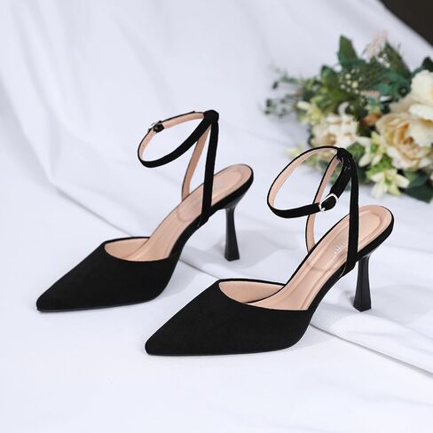 Susanny Heels for Women Stiletto Closed Pointed Toe Backless Dress Shoes High Heels Sexy Kitten Pumps Wedding Guest Party Dance Prom Dressy Comfort Shoes in Saudi Arabia