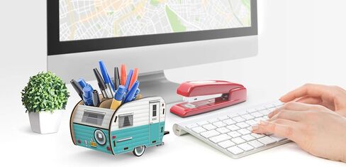 Genuine Fred DESK DUMPSTER Pencil Holder with Flame Note Cards, 3 compartments for Desk and Office Supplies in Saudi Arabia