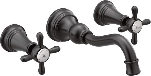 Moen Brushed Gold Weymouth 2-Handle Wall Mount High-Arc Bathroom Faucet (Valve Sold Separately), TS42112BG in Saudi Arabia