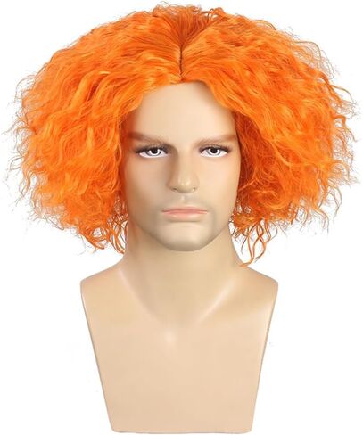 Men's or Boy Wig Reddish Brown Short Curly Wig Halloween Costume Wig in Saudi Arabia