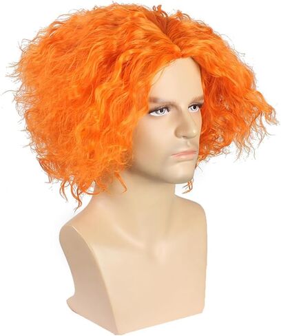 Men's or Boy Wig Reddish Brown Short Curly Wig Halloween Costume Wig in Saudi Arabia