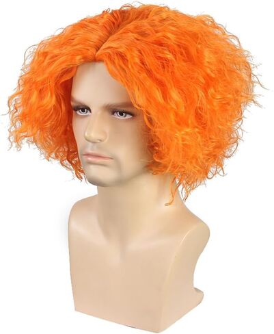 Men's or Boy Wig Reddish Brown Short Curly Wig Halloween Costume Wig in Saudi Arabia