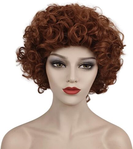 Men's or Boy Wig Reddish Brown Short Curly Wig Halloween Costume Wig in Saudi Arabia