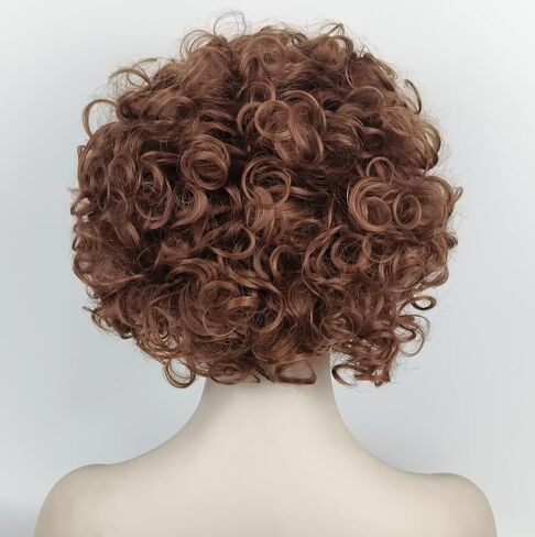 Men's or Boy Wig Reddish Brown Short Curly Wig Halloween Costume Wig in Saudi Arabia
