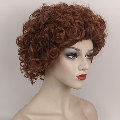 Men's or Boy Wig Reddish Brown Short Curly Wig Halloween Costume Wig in Saudi Arabia