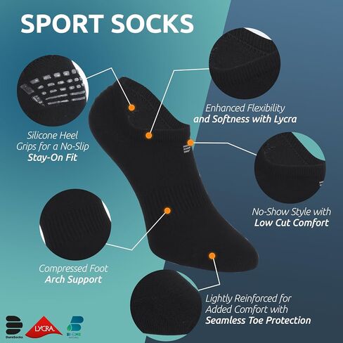4 أزواج من جوارب DuraSocks بدون عرض من قطن الخيزران للنساء والرجال بدون خياطة وخالية من الروائح in Saudi Arabia