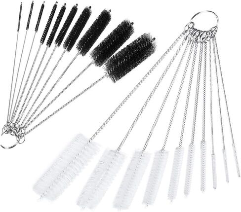 Leadigol 20PCS Long Nylon Cleaning Bottle Brush,Tube Brush Wire Scrub Set,Drinking Straw Cleaning Brush Nylon Pipe Tube Cleaner,Reusable Cleaner for Narrow Neck Bottles Cups with Hook in Saudi Arabia