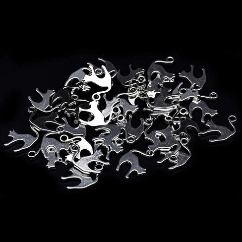 VIDRIO Pack of 80 Microphone Charms Pendants Silver Craft Supplies for Jewelry Making Tibetan Accessories for Bracelets Necklace DIY in Saudi Arabia