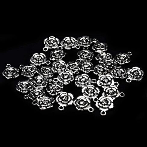 VIDRIO Pack of 80 Microphone Charms Pendants Silver Craft Supplies for Jewelry Making Tibetan Accessories for Bracelets Necklace DIY in Saudi Arabia