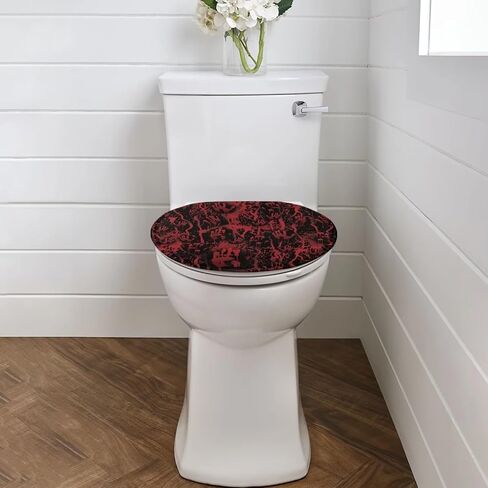 Halloween Toilet Seat Covers for Bathroom Horror Bloody Handprint Fade Resistant Dust Resistant Fits Most Round, Elongated and Oblong Lids Toilet Cover Lid Home Accessories Decoration in Kuwait