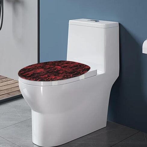 Halloween Toilet Seat Covers for Bathroom Horror Bloody Handprint Fade Resistant Dust Resistant Fits Most Round, Elongated and Oblong Lids Toilet Cover Lid Home Accessories Decoration in Kuwait