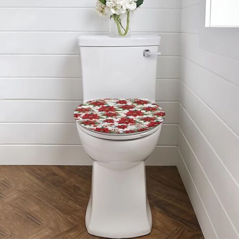 Halloween Toilet Seat Covers for Bathroom Horror Bloody Handprint Fade Resistant Dust Resistant Fits Most Round, Elongated and Oblong Lids Toilet Cover Lid Home Accessories Decoration in Kuwait