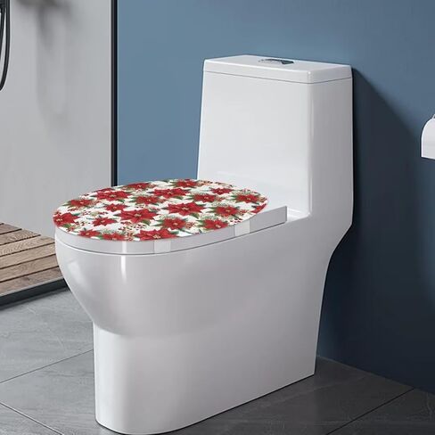 Halloween Toilet Seat Covers for Bathroom Horror Bloody Handprint Fade Resistant Dust Resistant Fits Most Round, Elongated and Oblong Lids Toilet Cover Lid Home Accessories Decoration in Kuwait