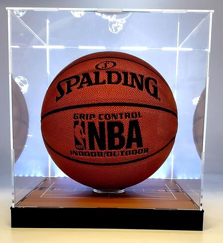 صندوق عرض بمصابيح LED لكرة القدم من الأكريليك مزود بمرآة لعرض الأحذية وحماية من الأشعة فوق البنفسجية (كرة القدم) in Kuwait