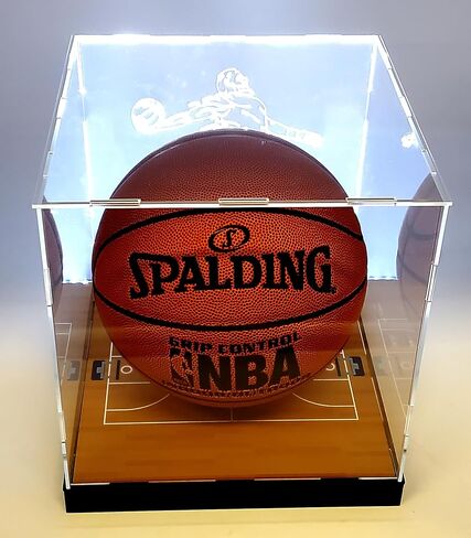 صندوق عرض بمصابيح LED لكرة القدم من الأكريليك مزود بمرآة لعرض الأحذية وحماية من الأشعة فوق البنفسجية (كرة القدم) in Kuwait