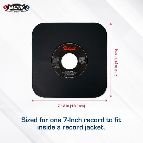 BCW 7 Inch Vinyl Record Paper Inner Sleeves - Round Corners - White | Pack of 50 | Protective LP Album Sleeves for Vinyl Storage and Preservation | Compatible with 45 RPM Albums in Saudi Arabia