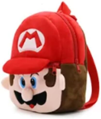 New 3D Soft Plush Backpack Cartoon Mario Trendy Bags Boys Girls Outdoor Travel Fashion Backpack (Red), Medium in Saudi Arabia