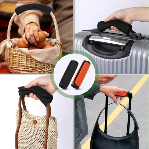 Neoprene Luggage Handle Wrap, 2 Pcs Suitcase Tags Identifiers, Luggage Handle Wraps for Suitcase, Bright Luggage Markers Airport Travel Accessories for Luggage/Suitcase (Black, Green) in Saudi Arabia