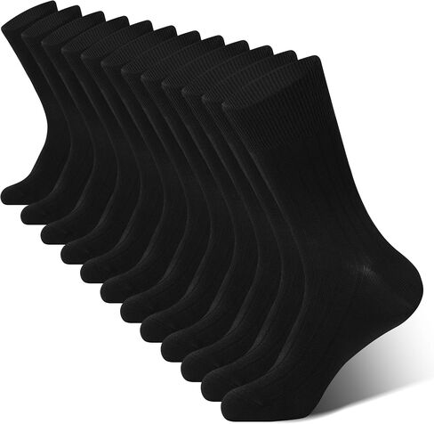BAMBOO COOL Men's Crew Socks Bamboo Viscose Breathable Dress Socks For Men, Casual Lightweight Comfort 6 Pack in Saudi Arabia