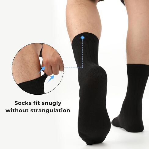 BAMBOO COOL Men's Crew Socks Bamboo Viscose Breathable Dress Socks For Men, Casual Lightweight Comfort 6 Pack in Saudi Arabia