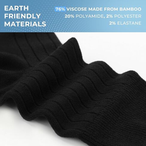 BAMBOO COOL Men's Crew Socks Bamboo Viscose Breathable Dress Socks For Men, Casual Lightweight Comfort 6 Pack in Saudi Arabia