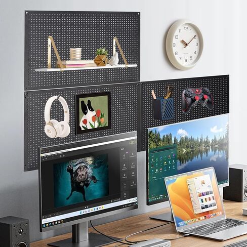 Daanxw Pegboard Rack Garage Storage,Steel Pegboard Heavy Duty- 3 Pack 16-Inch X 24-Inch Metal Peg Board Tool Organization Panels (Black) in Kuwait