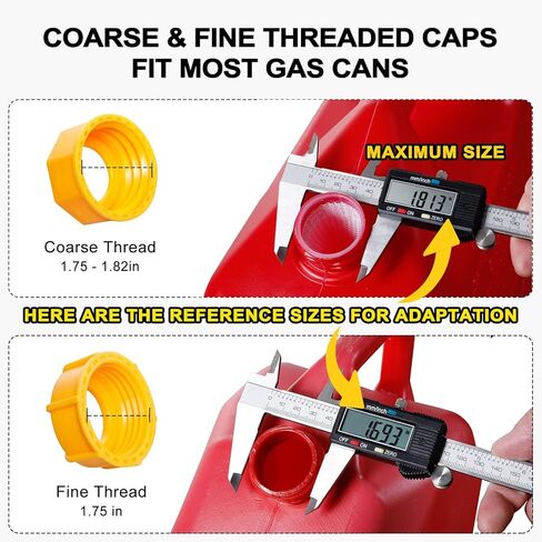 Gas Can Spout Replacement, Gas Can Nozzle. Hose Length is 8.1 in, Easier to use. For most 1/2/5/10 gal oil cans. With Gas Tank Vent Caps, Thick rubber pad, Spout Cover, Base Caps (6 Kit-Yellow) in Kuwait