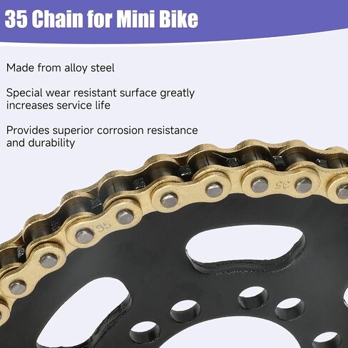 #35 Chain 140 Links Mini Bike Chain Tensioner for Coleman CT100U CC100X Baja Doodle Bug DB30 Predator 212cc 79cc 97cc 100cc Motovox MBX10 MBX11 Mega Moto MM-B80 105cc Mini Bike Go Kart Parts in Kuwait