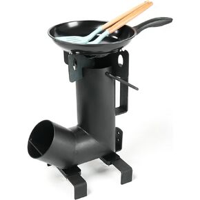 HAWOK Camping Roket Stove For Outdoor Cookware with Skillet