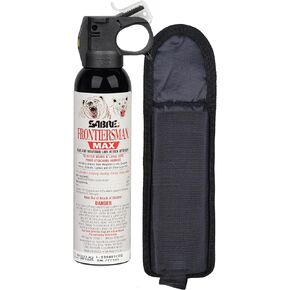 SABRE Frontiersman MAX 9.2 fl oz. Bear & Mountain Lion Attack Deterrent, Up to 40 ft Range, Contains 2% Major Capsaicinoids, Safer for You, Animals & The Environment, Glow-in-The-Dark Safety