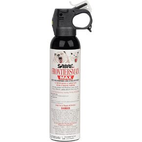 SABRE Frontiersman MAX 9.2 fl oz. Bear & Mountain Lion Attack Deterrent, Up to 40 ft Range, Contains 2% Major Capsaicinoids, Safer for You, Animals & The Environment, Glow-in-The-Dark Safety