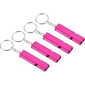 PATIKIL Emergency Survival Whistle, Double Tubes Whistles Super Loud Aluminum Whistles with Lanyard Keychain for Outdoor Camping Hiking Boating